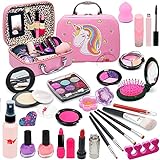 Kids Makeup Kit for Girl - Kids Makeup Kit Toys for Girls Washable Real Make-up Kit Toy for Little Girls, Toddler Make up & Non-Toxic Cosmetic Set,Age 3-12 Year Olds Child Birthday Gift