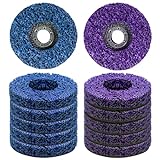 12 PCS Strip Discs 4'x 5/8' Stripping Wheel Suitable for Cleaning Angle Grinder to Remove Paint, Rust and Weld Oxidation(Blue&Purple)