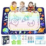 Betheaces Aqua Magic Doodle Mat 40 x 28 Inches Extra Large Water Drawing Mat Educational Toddler Toys Gifts Painting Coloring Mat for Age 2 3 4 5 6 7 8 Year Old Girls Boys
