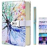 ZXHQ Diary with Lock for Girls Women, Lock Journal with Pen, A5 224 Pages Refillable Personal Password Journal, 5.9 x 8.5inch