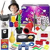 Skirfy Magic Kit-75+ Magic Tricks for Kids Age 6-8,Perfect Magic Toys for Kids,Featuring with Floating Vase,Double Magic Bag,Magic Mirror-Great for Boys Girls
