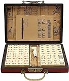 Florauspicious Chinese Mahjong Set - with 146 Tiles, 2 Dice Chinese Style Game for Travel, Family Gathering, Party