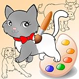 Coloring Pets. Drawing desk for Kids