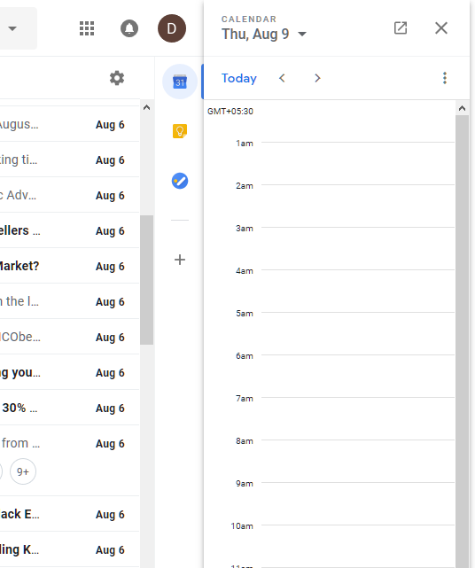 gmail calendar