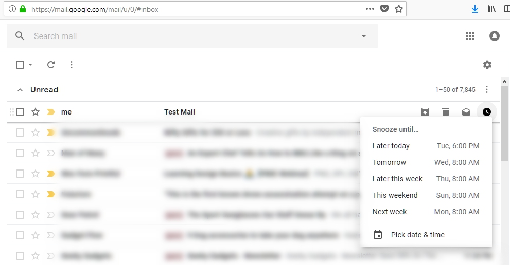 gmail email snooze