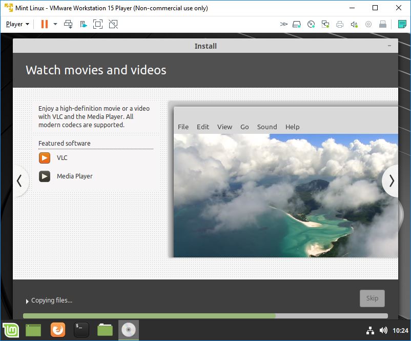 mint linux virtual machine installation copying files 3