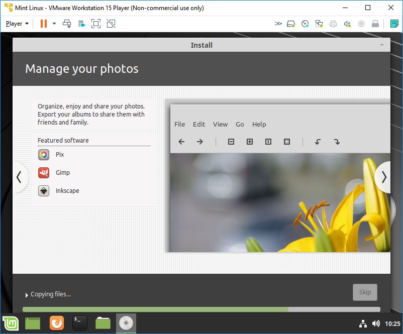 mint linux virtual machine installation copying files 4
