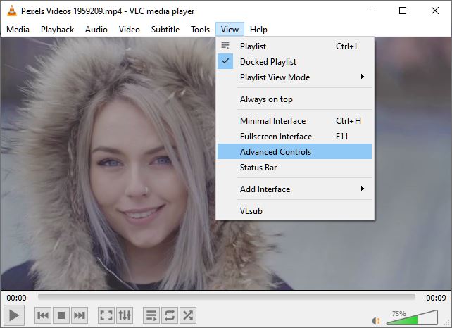 use vlc to trim video