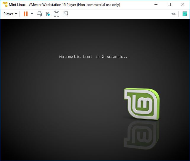 vmware workstation player mint linux automatic booting 1
