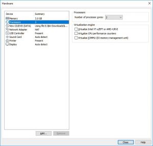 vmware workstation player advanced settings enabled